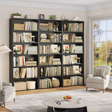 FOTOSOK 6-Tier Open Bookcase and Bookshelf, Freestanding Display Storage Shelves