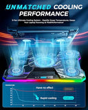 ChillCore Laptop Cooling Pad, RGB Laptop Fan Cooling Pad 9 Fans for 15.6-19.3 Inch Laptops, Gaming Laptop Cooler with 8 Height Stands