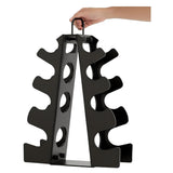 EXBTOKA Dumbbell Rack Stand Only, 4 Tier Weight Rack for Dumbbells 5-15LB, Upgraded Handle, Compact A-Frame Weight Rack (No Dumbbells Rack Only)
