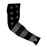 S A Soul of Adventure Compression Arm Sleeve UV 30+ Sun Protection, Moisture Wicking, 4-Way Stretch | Blackout American Flag