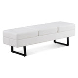 Waiting Room Chairs, Heavy Duty Office Guest Reception Bench, Faux Leather (Cream White) BarberPub