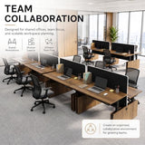 SAINTCY Two-Person Standing Office Desk with Built-in USB Outlet, Adjustable