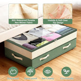 Dolicer 2 Pack Under Bed Storage with Wheels, 6in-10in Height Adjustable Underbed Storage Containers, 92L XXXL Under Bed Drawers Rolling Bin with Clear Lids for Dorm Shoes Clothes Organizers(Green)