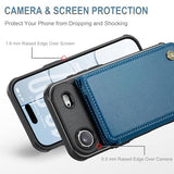 Vinich for iPhone 17 Air Wallet Case with Card Holder, RFID Blocking Credit Slots Kickstand Shockproof Phone Cover Fit for iPhone 17 Air 6.5" Blue