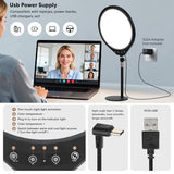 Noveralux 10W 12" Ring Light with Desk Stand & Phone Holder, Dimmable 360° Rotatable LED Full Screen Computer Lamp for Zoom Meetings