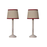 White Wood Base Table lamp,8x8x18 inch Country Style Desk lamp,Modern Pleated lampshade Suitable for bedrooms and Offices Pack of 2 (Bulbs Not Included)