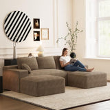 ONEMMLION 108" Oversized Cloud Boneless Couch Modular Sofas, Brown