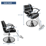 Winado Beauty Salon Barber Chair with 6'' Adjustable Seat Height & 360 Degree Rolling, Supports up to 330 lbs Heavy Duty Hydraulic Salon Chair for Men and Women Hair Stylists, Black