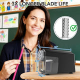 Electric Pencil Sharpener for Classroom, 6 Holes, Cordless & Rechargeable, Super Fast