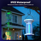 OnBeam Solar Bug Zapper Outdoor, Mosquito Zapper Outdoor Waterproof Electric Fly Zapper Rechargeable Mosquito Killer with Solar Panel, 4200V Fly Trap Indoor for Home Backyard, Patio, Garden, Camping