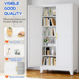 GAIOUS 79" Tall New Update Kitchen Pantry Cabinet, Metal Storage Cabinet | with 2 Doors and 5 Adjustable Shelves