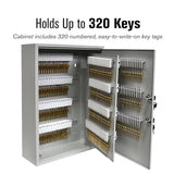 320 Key Cabinet - Dual Lock Control Key Box - Welded 22 Gauge Steel Construction - Scratch Resistant - Write-On Key