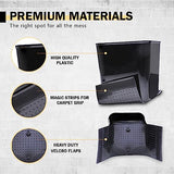 HAUSSIMPLE Car Trash Can – Leakproof 1.4 Gallon Compact Garbage Bin with Stability Flap & Anti-Slip Base (Black, Large)