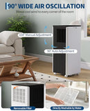 Garvee 8000 BTU Portable Air Conditioner, 3-in-1 Cooling, Dehumidifier & Fan for Rooms Up to 350 Sq. Ft. | Sleep Mode | Energy-Saving 24-Hr Timer | AC Unit w/Remote & Full Window Kit, Black Top, 115V