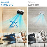 14,000 BTU Portable Air Conditioner – 3-in-1 Ultra-Quiet Cooling, Dehumidifier & Fan for Rooms Up to 700 Sq. Ft., Remote Control, Sleep Mode, 24H Timer, Easy Window Installation Kit, Black AC Unit