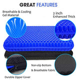 Gel Seat Cushion for Long Sitting, Extra Thick Gel Cushion for Wheelchair Soft Chair Pads Cushions for Office Home Chairs (Blue)