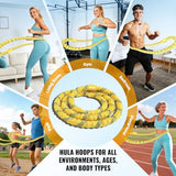 SOHIDAS Soft Hula Hoop for Adults 3.3lb Weighted Hula Hoops for Women Weight Loss Pilates Equipment Infinity Hoop Soft Spring Weighted Hoop, Yellow