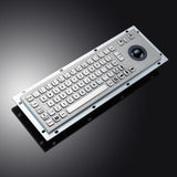 Waterproof IP65 Vandal Proof Panel Mount USB Wired Stainless Steel Industrial Metal Keyboard with Trackball Mouse(USB)