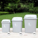 Outdoor Trash Cans Bins 17.1Gallons Large Capacity Top Swing Cover Trash Canr Outdoor School Hotel Kitchens