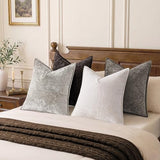 a moment Throw Pillow Covers 22X22 Inch 4 Packs,Soft Velvet Decorative Pillow Cases with 3D Ice Flower,Texture Modern Accent Cushion Covers for Sofa Couch Home Decor Urban Stone