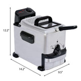 T-fal Compact EZ Clean Stainless Steel Deep Fryer with Basket for Home Use, 1.8 Liter Oil and 1.7 Pound Food Capacity, 1200 Watts, Easy Clean Temp Control, Oil Filtration, 1.8 L