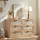 LEYAOYAO Rattan Dresser and Nightstand Sets 3 Piece, Natural