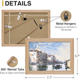 decorUhome Solid Oak Wood 5x7 Picture Frame, Display Pictures 4x6 with Mat or 5x7 without Mat, Wall & Tabletop Display Photo Frame, Natural, 1 Pack