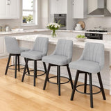 REONEY Counter Height Swivel Bar Stools, 24" Upholstered Barstools Set of 3