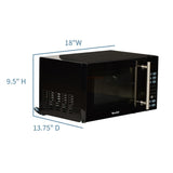 MicroChill USB Microwave with Smoke Sensor, 2 USB Ports, Door Lock, 6 Cook Settings, Mute Function, Express Cook, +30 Seconds Function, Auto Defrost, Timer, Eco Mode, Easy Clean Dark Grey Interior.