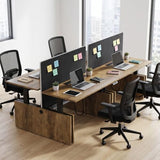 SAINTCY Two-Person Standing Office Desk with Built-in USB Outlet, Adjustable