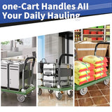 Foldable Push Cart Dolly | 660 lbs. Capacity Moving Platform Hand Truck