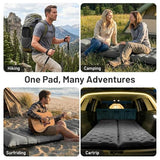 KASBAH Camping Sleeping Pad,Extra Wide 6 inch Thick Inflatable Sleeping Pads with Built-in Foot Pump and Pillow,Ultralight Camping Mat Gear for Outdoor Hiking,Camping