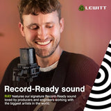 RAY Microphone with Autofocus for Your Voice - Mute by Distance and Mute Button - for Podcasts, Streaming, Content and Music in Studio Quality - 1" Studio Condenser Capsule Lewitt