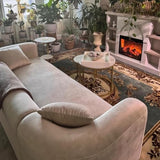 Luxury Modern Tight Curved Back Velvet Sofa, Minimalist Style Comfy Couch for Living Room Apartment