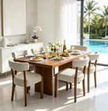 RNKSFX Upholstered Dining Chairs Set of 6, Walnut Wooden Kitchen & Dining Room Chairs