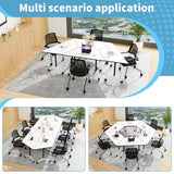 Usosidam Folding Conference Room Table with Wheels
