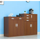 b89PvQuQt Office Cabinet Multifunctional Office File Cabinet with Lock Large Capacity Three-Drawer Data Storage 1 Iron Household(Brown)