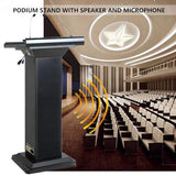Podium Stand with Speaker and Microphone, Pulpit Podium with Microphone Speakers