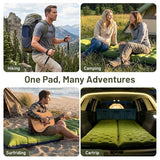 KASBAH Camping Sleeping Pad,Extra Wide 6 inch Thick Inflatable Sleeping Pads with Built-in Foot Pump and Pillow,Ultralight Camping Mat Gear for Outdoor Hiking,Camping