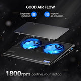 Laptop Cooling Pad - 12"-15.6" Laptops Cooler, Powerful Cooler and Ultra Quiet for Gaming Laptops Pad, 2 Wind Speed Adjustable
