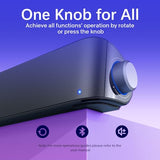 Nylavee Computer Speakers, Hi-Fi Stereo Computer Sound Bar with Bluetooth & 3.5mm Aux, USB/USB-C Powered for Desktop PC, Laptop & Monitor