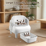 GTPLAYER Smart Cat Litter Box, Open-Top Self Cleaning Cat Litter Box with App Control, Safety Sensors, Large Capacity Waste Bin, Easy Maintenance, Automatic Litter Box for Multi-Cat Homes,White