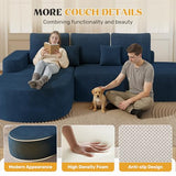 112" Modern Curved Cloud Couch, Boneless Couches for Living Room with Deep Seat