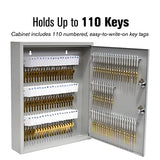 110 Key Cabinet | Dual Lock Control Key Box | Welded 22 Gauge Steel Construction | Scratch Resistant