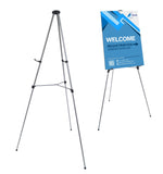 Lightweight Aluminum Telescoping Display Easel, 70 Inches, Silver