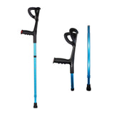 Lightweight Foldable Forearm Crutch, Aluminum Walking Stick,Height Adjustable, Ergonomic Handle with Comfortable Grip 2ZG-02BM (Blue)
