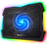 RGB Laptop Cooling Pad with LED Rim - New - Gaming Laptop Cooler - USB Powered Fan - Very Stable and Silent Laptop Stand