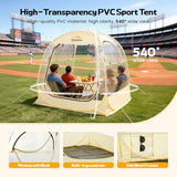 Lenotos Pop Up Sports Tent, Instant Clear Bubble Tent, with Removable Top Cover, Outdoor All Weather Shelter, for Watching Sports, Cheering, Fishing and Camping(72" L x 72" W x 65" H)
