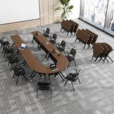 Conference Table, Round | Rectangular Training Table, Mobile Modular Meeting Room Table with Locking Wheels