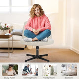 NEWBULIG Wide Seat Home Office Desk Chair Armless, Cross Legged Ergonomic Chair for Bedroom or Study, Adjustable Height Swivel